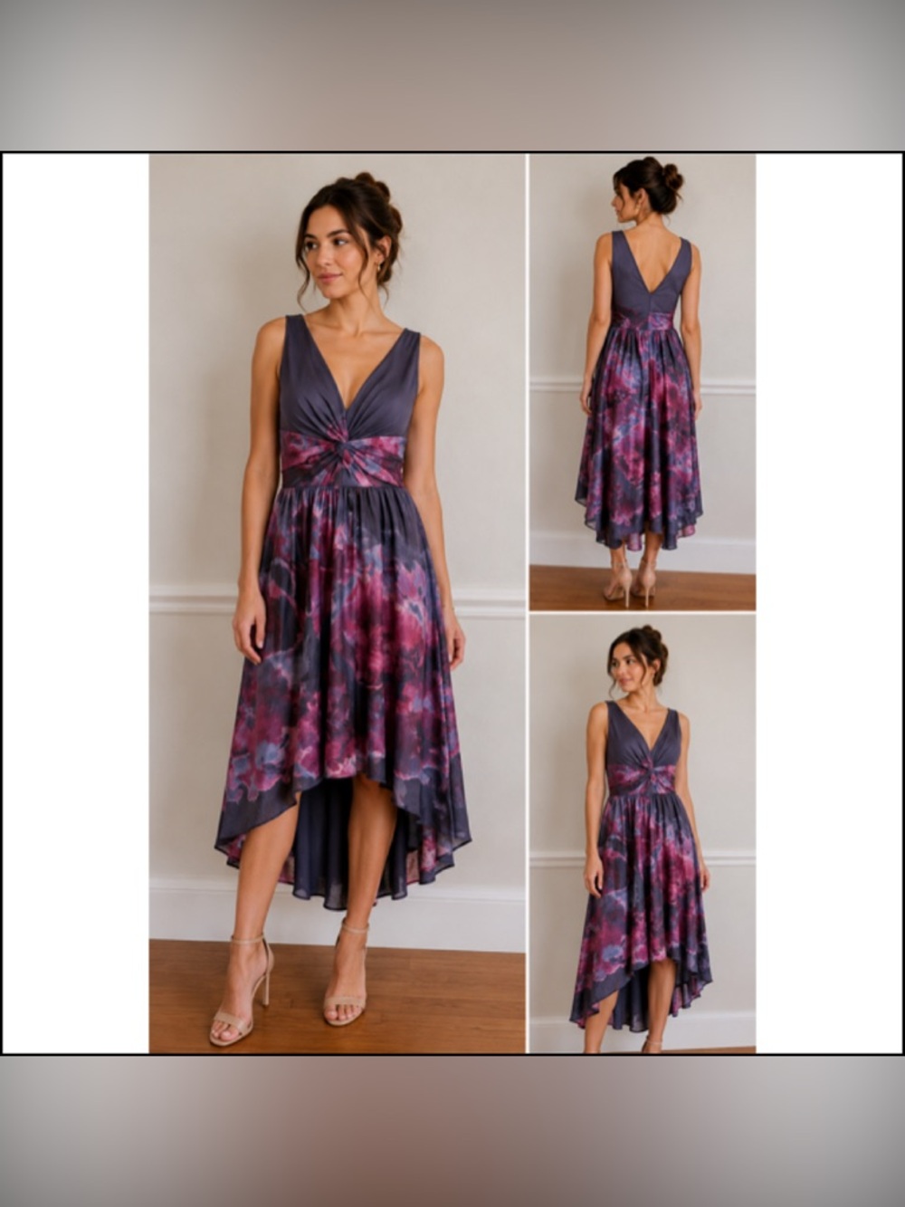 Lela Rose for Neiman Marcus x Target Purple Silk Blend High‎ Low Cocktail Dress
